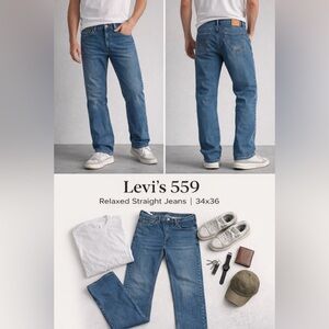 Levi’s 559 Jeans 34x36 Relaxed Straight Medium Wash Denim